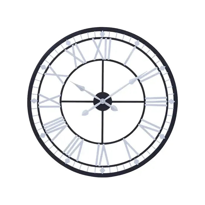 Vitus Skeletal Wall Clock With Black Finish Frame