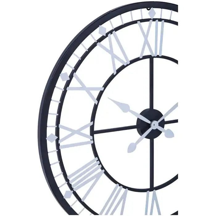 Vitus Skeletal Wall Clock With Black Finish Frame