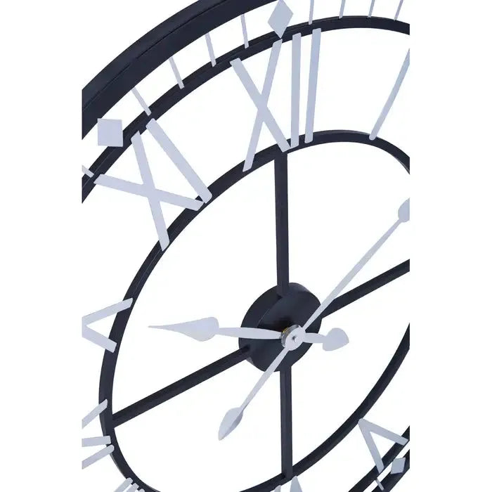 Vitus Skeletal Wall Clock With Black Finish Frame