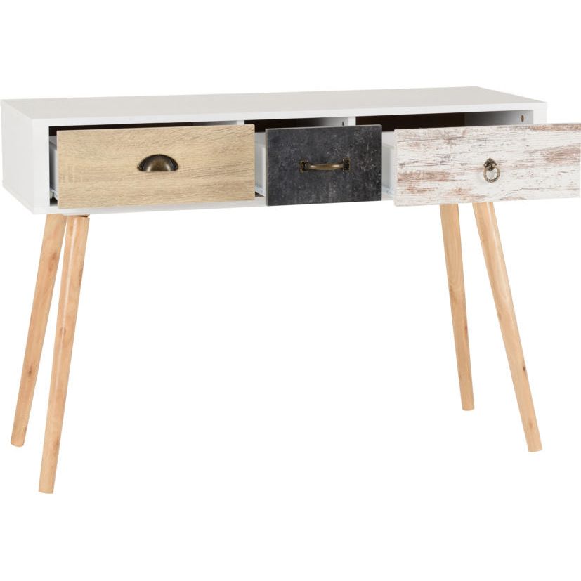 Nordic 3 Drawer Console Table Seconique