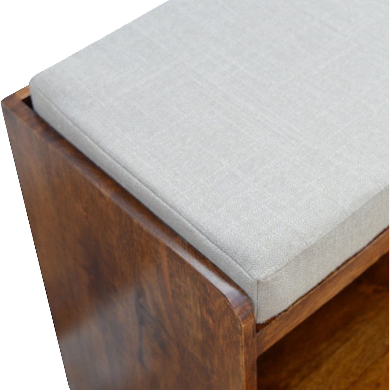 Linen Cushioned Shoe Bench